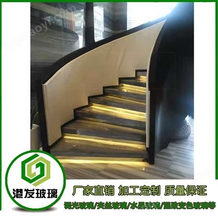 别墅装饰新中式现代可旋转带扶手异形楼梯 简约大方